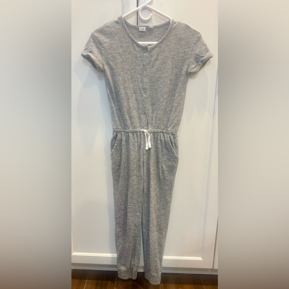 GAP Kids Gray Jumpsuit Jogger Pants with Drawstring and Pockets - Size M